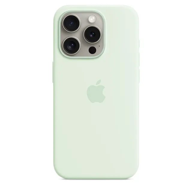 Apple iPhone 15 Pro Silikon Case MagSafe Blassmint