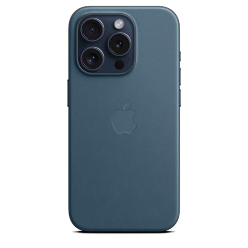 Apple iPhone 15 Pro Feingewebe Hülle Pazifikblau mit MagSafe