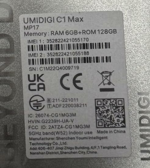 UMIDIGI Note 100 5G Smartphone 12GB 128GB 6,8 Zoll 120Hz