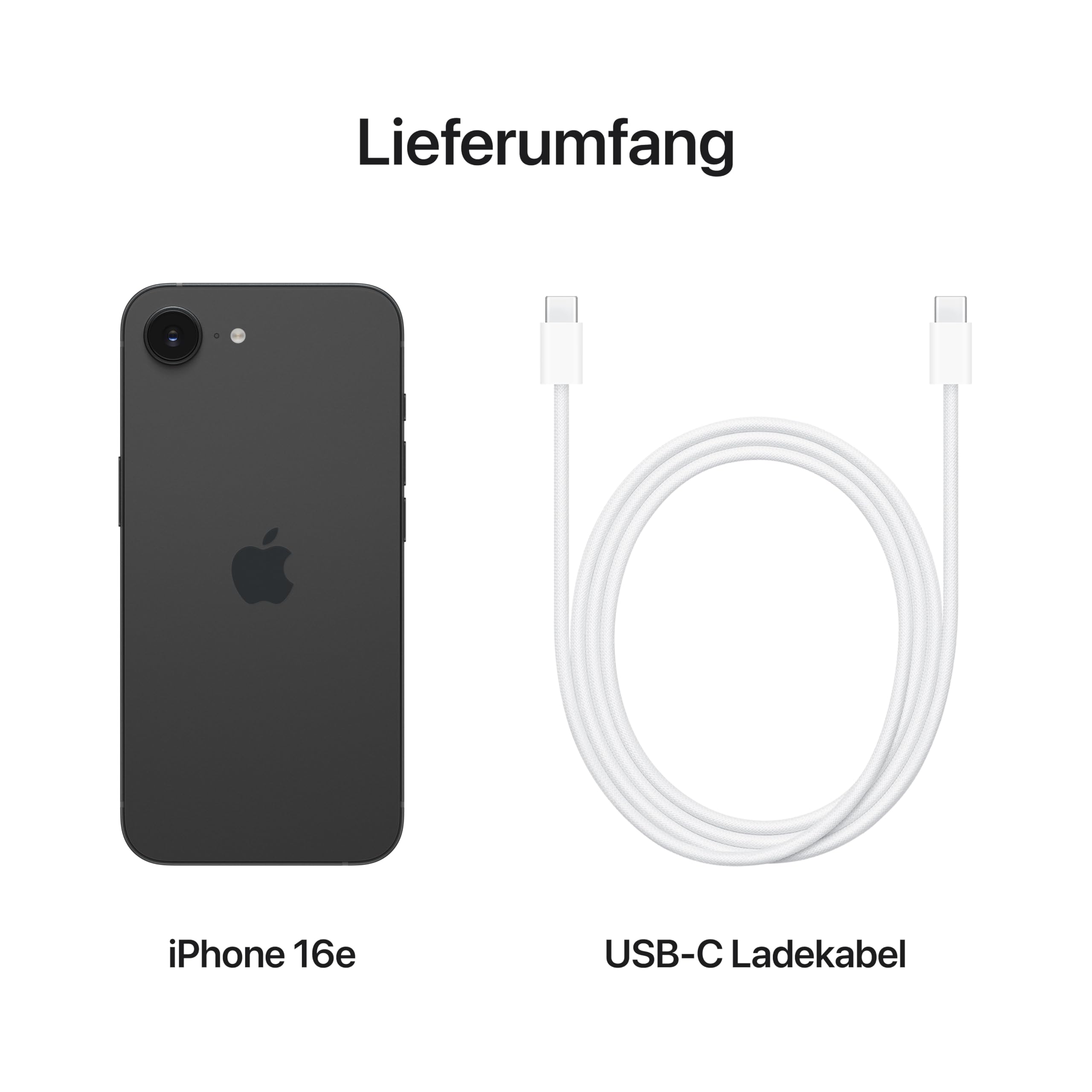 Apple iPhone 16e Smartphone 128 GB Schwarz A18 48 MP