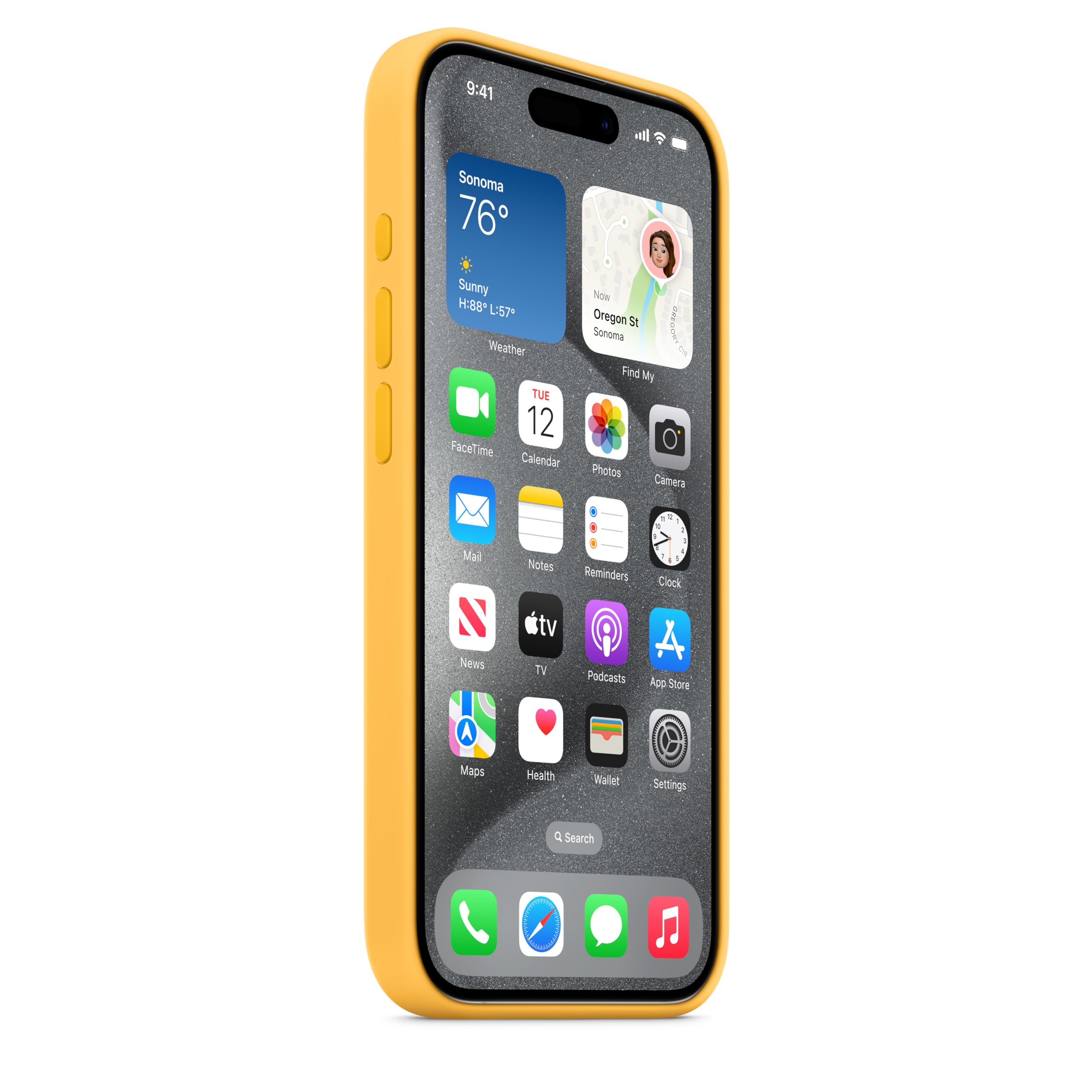Apple iPhone 15 Pro Silikon Case MagSafe Warmgelb