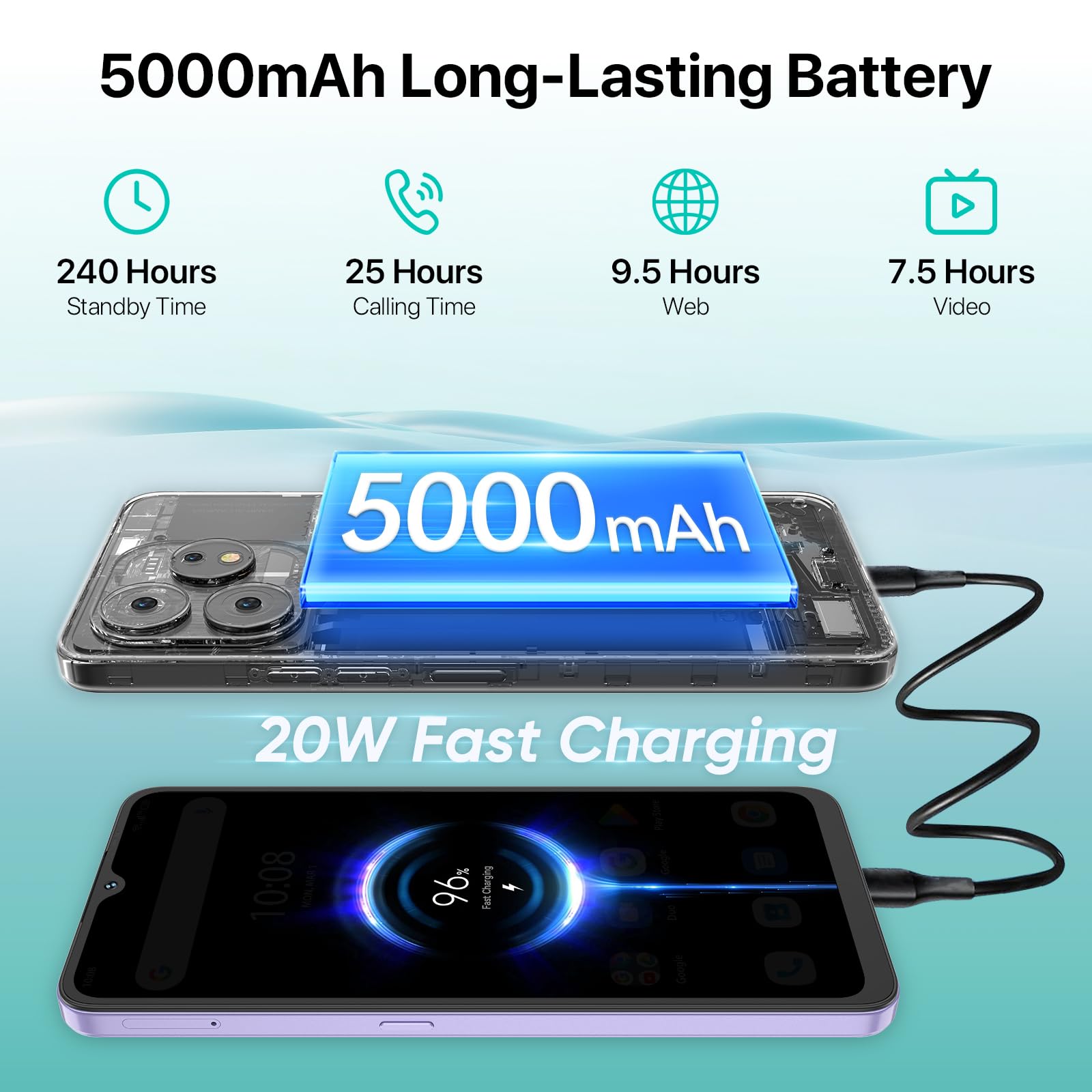 UMIDIGI A15 Smartphone 256GB 6,7 Zoll 64MP Purple