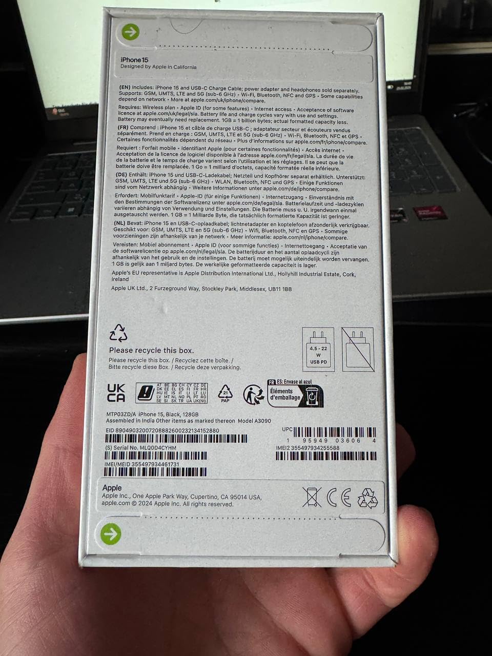 Apple iPhone 15 Smartphone blau 256GB 48MP