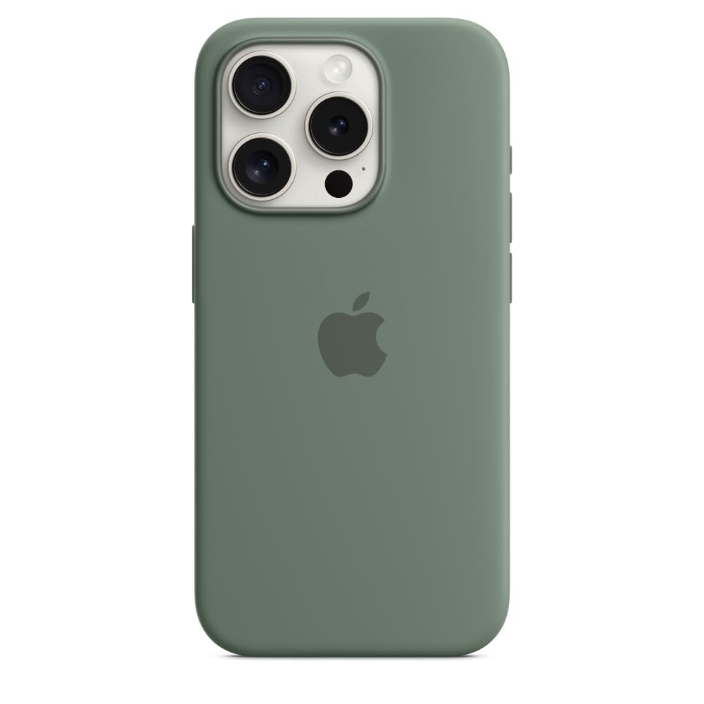Apple iPhone 15 Pro Silikon Case Zypresse mit MagSafe