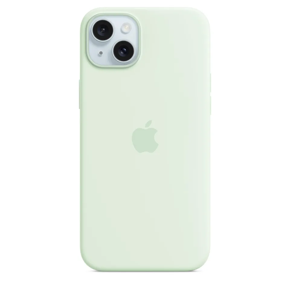 Apple iPhone 15 Plus Silikon Case MagSafe Blassmint