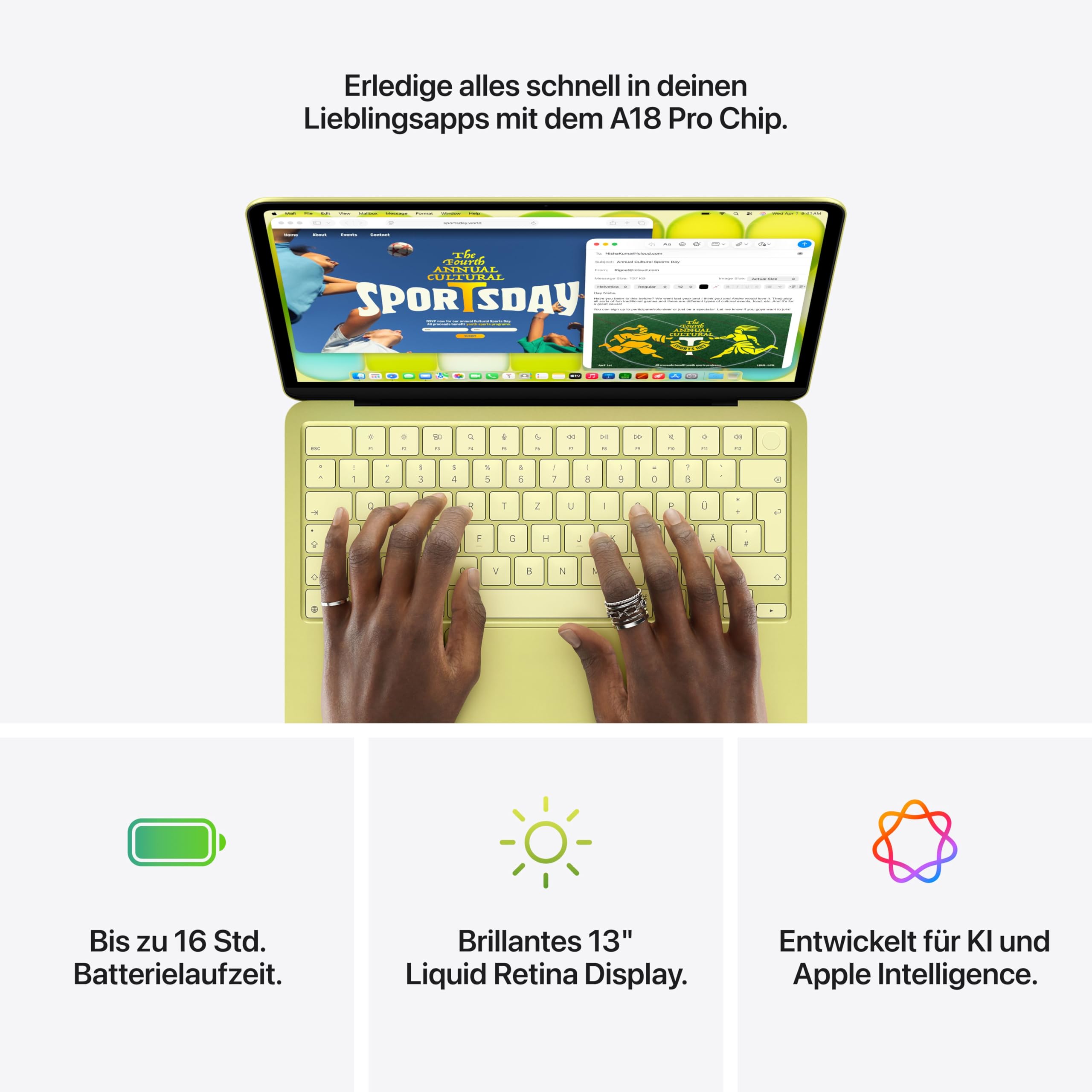 Apple MacBook Neo 13" Laptop A18 Pro 512GB Rosa Touch ID