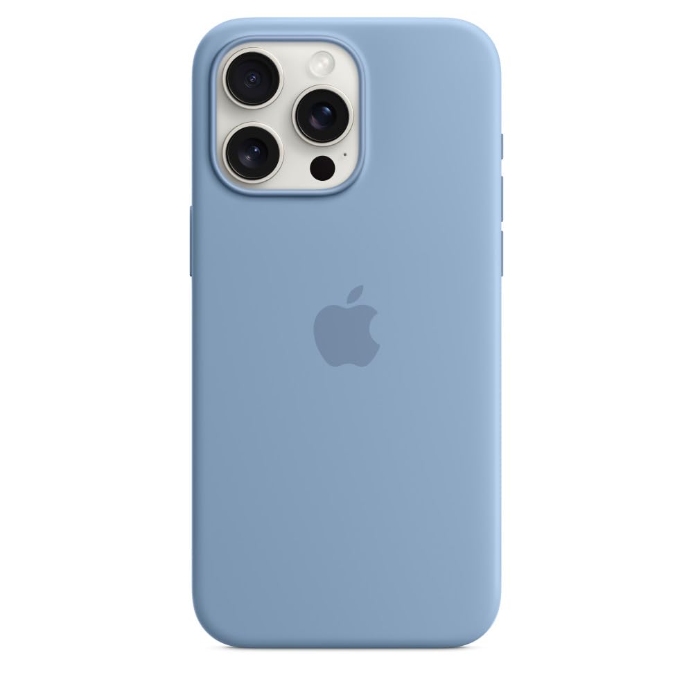 Apple iPhone 15 Pro Max Silikon Hülle MagSafe Winterblau