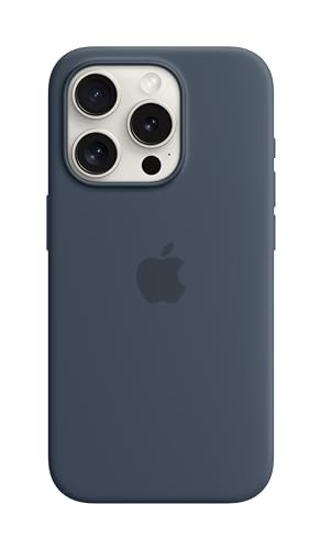 Apple iPhone 15 Pro Silikon Case MagSafe Sturmblau Hülle
