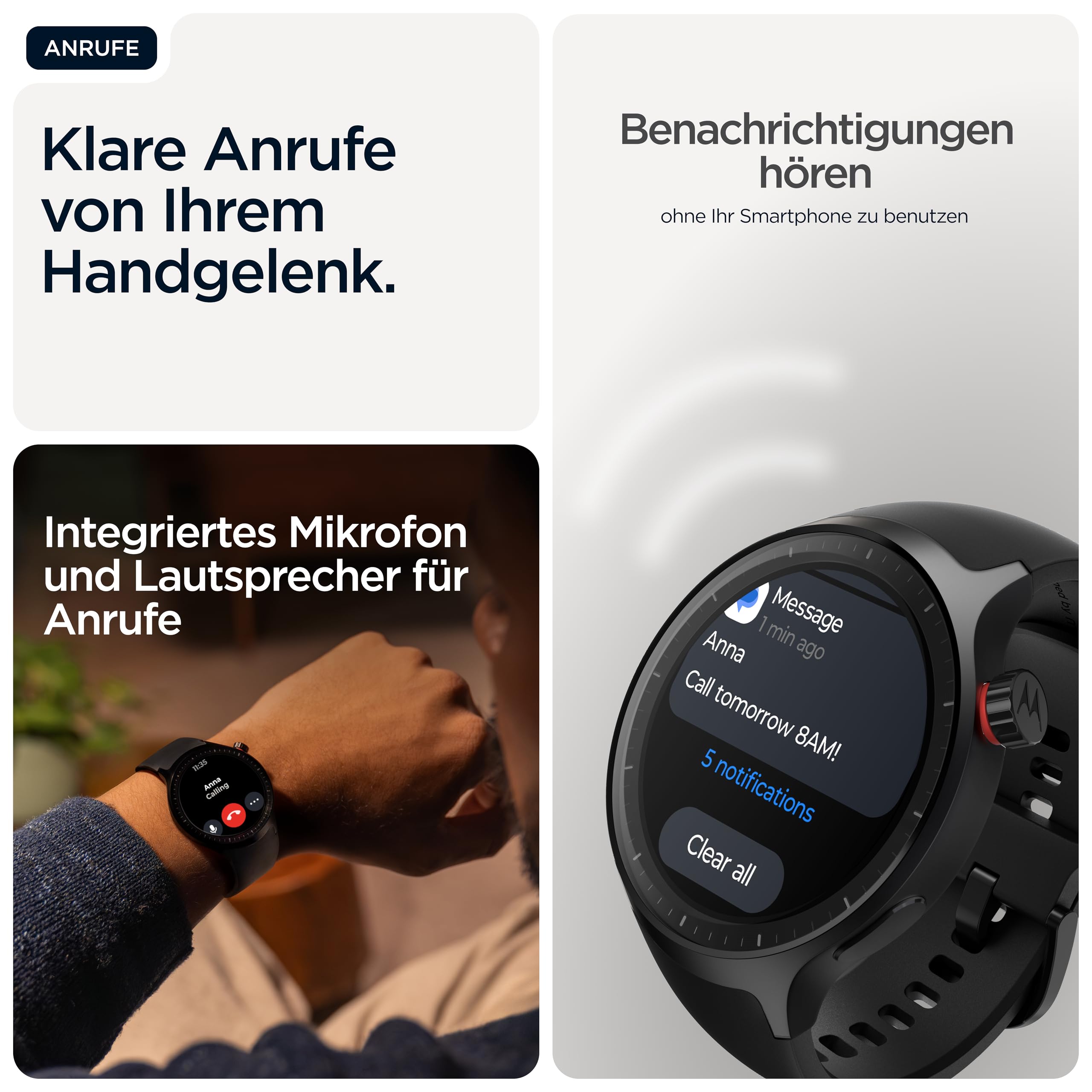 Motorola Moto Watch Polar Smartwatch 47mm Schwarz