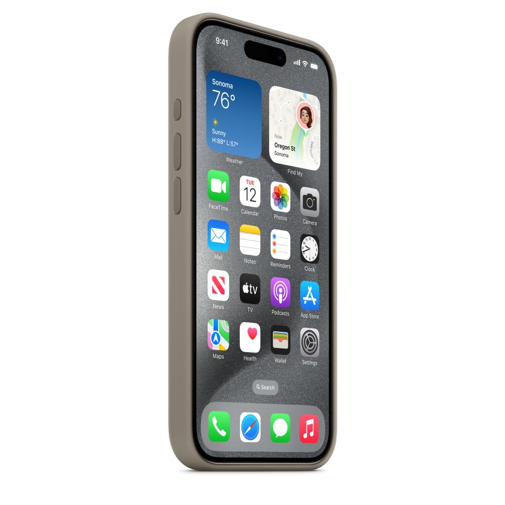 Apple iPhone 15 Pro Silikon Case MagSafe Tonbraun Hülle
