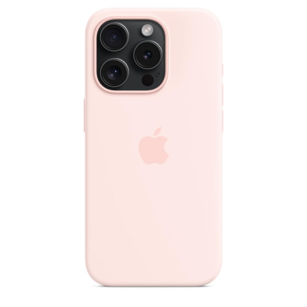 Apple iPhone 15 Pro Silikon Case Hellrosa mit MagSafe