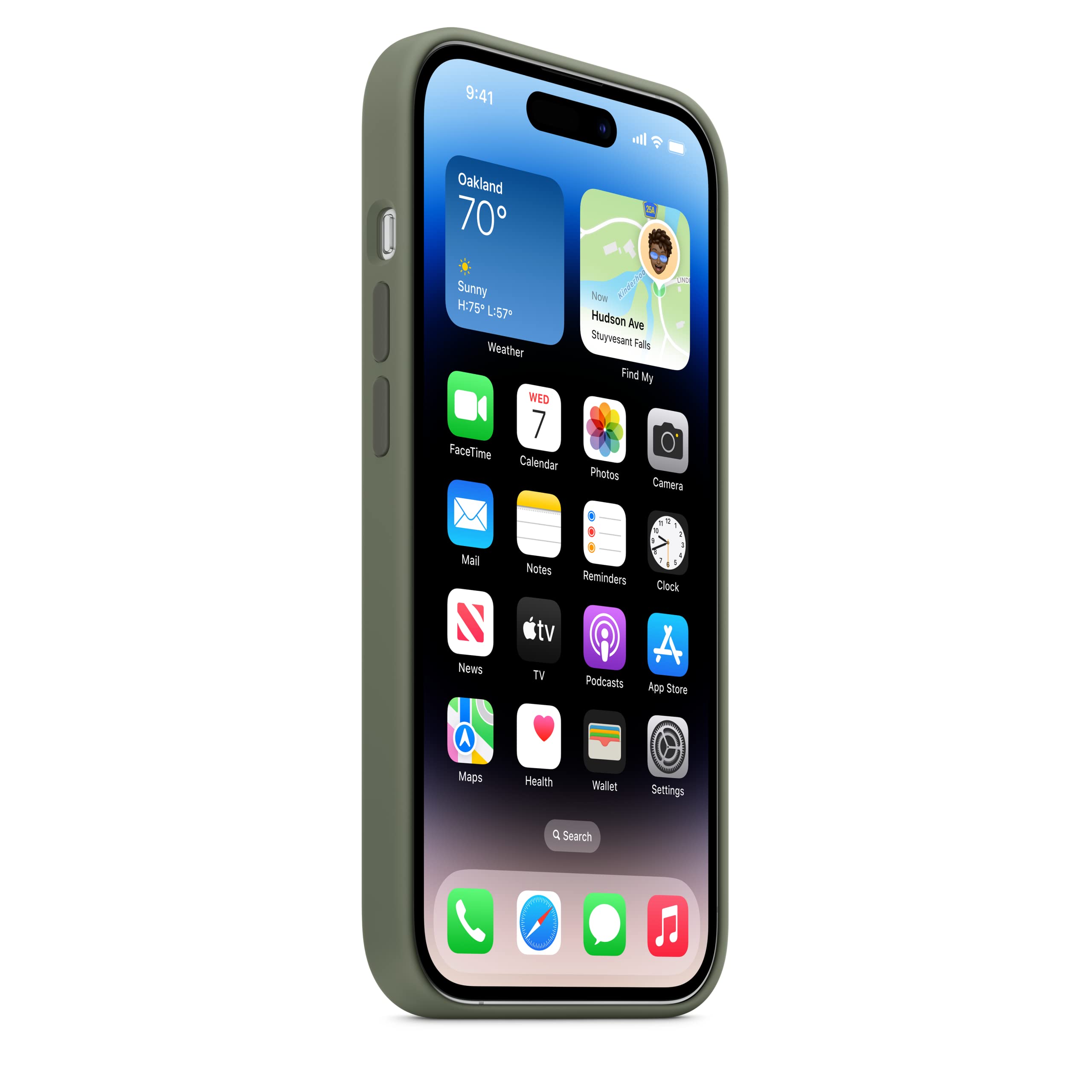 Apple iPhone 14 Pro Silikon Case MagSafe Oliv