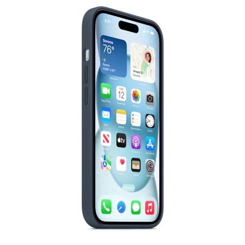 Apple iPhone 15 Silikon Hülle MagSafe Sturmblau Schutzhülle