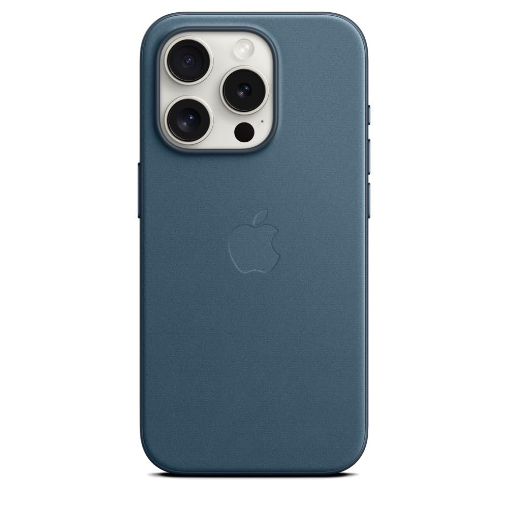 Apple iPhone 15 Pro Feingewebe Hülle Pazifikblau mit MagSafe