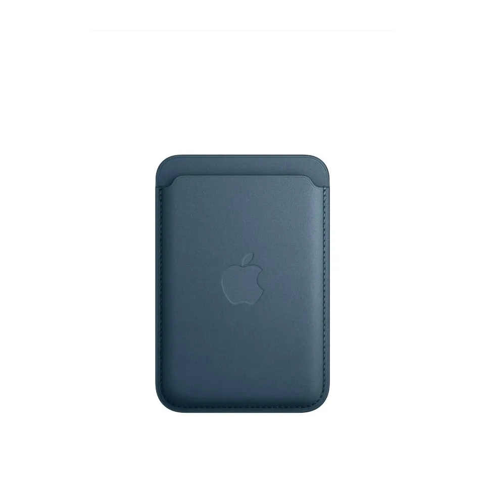 Apple iPhone Feingewebe Wallet MagSafe Pazifikblau Kartenetui