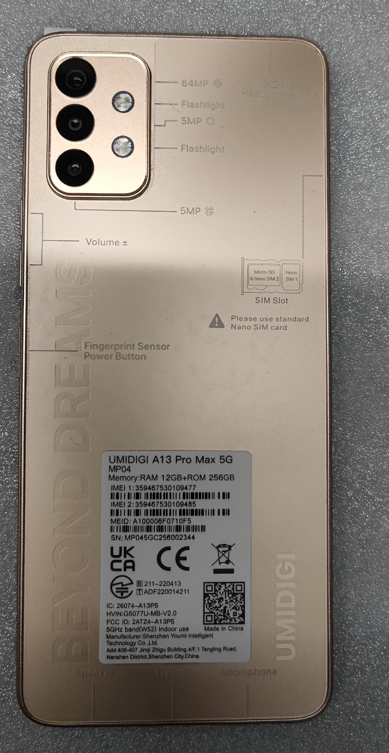 Umidigi A13 Pro Max 5G Smartphone 12+256GB 6,8 Zoll 64MP