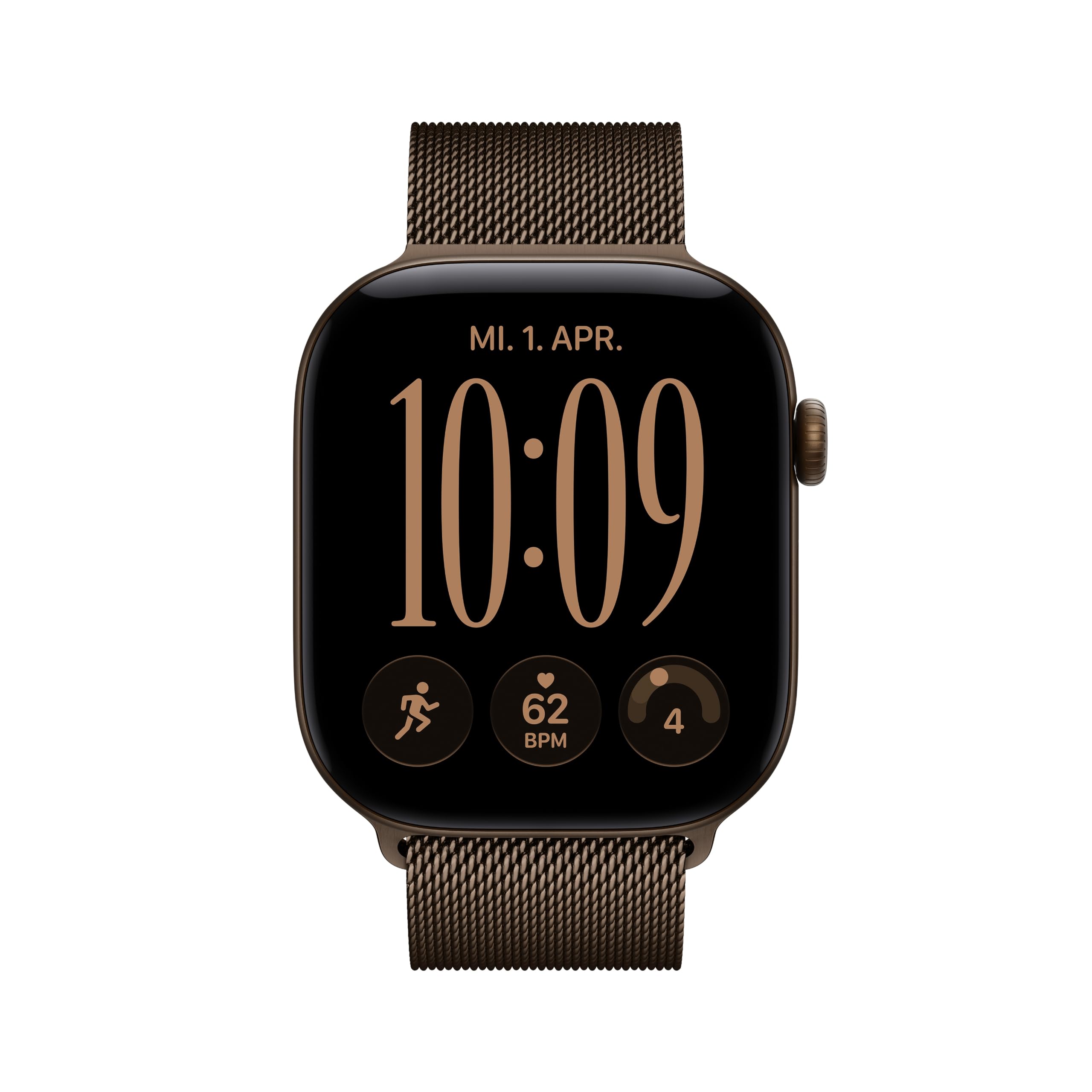 Apple Watch Series 12 GPS Smartwatch 46mm Dunkelbronze M/L Herz