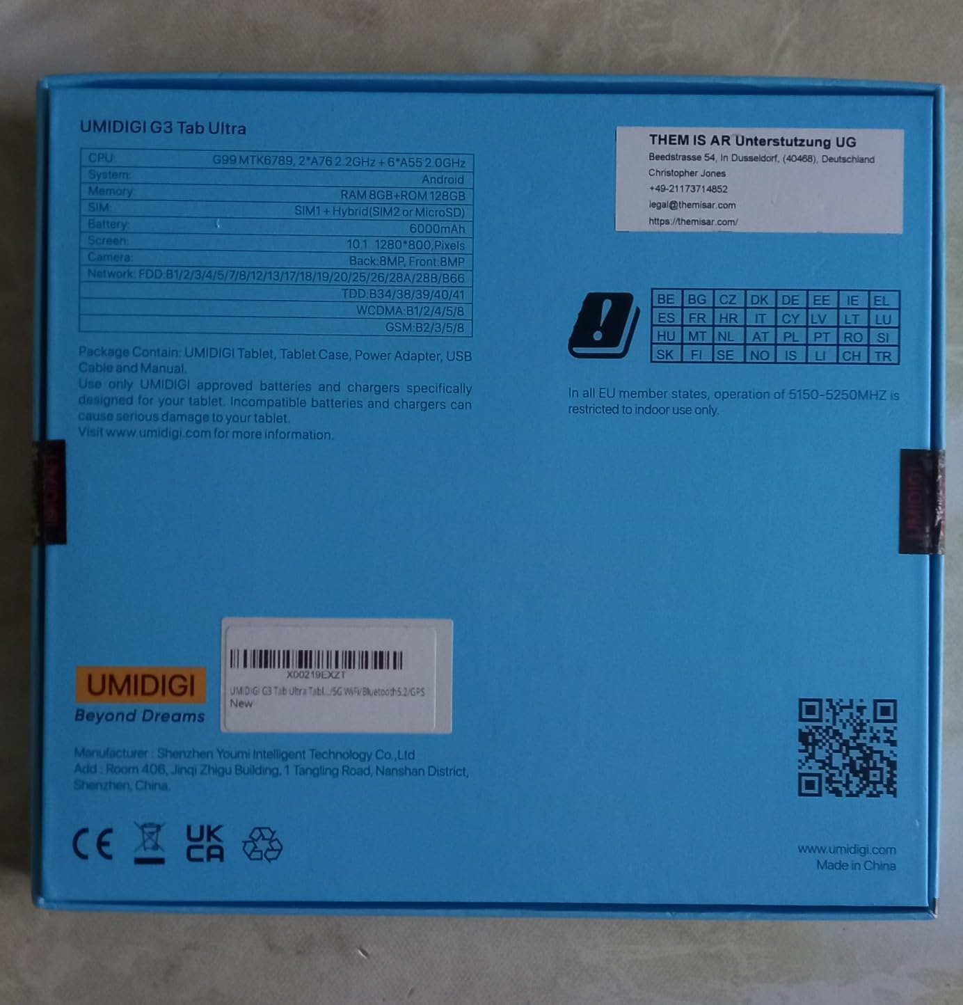 UMIDIGI G3 Tab Ultra Tablet 10,1 Zoll 16GB+128GB Helio G99