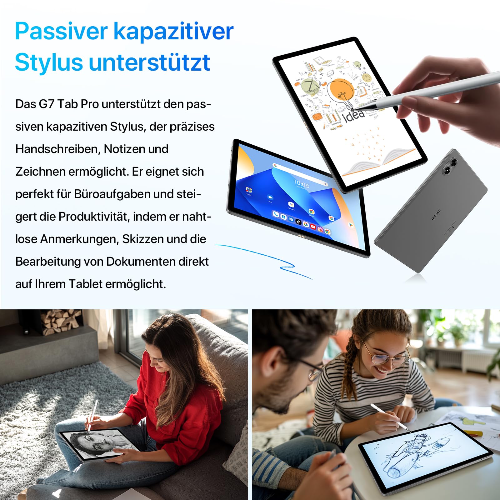 UMIDIGI G7 Tab Pro Tablet 11 Zoll 256GB Grau mit Stift