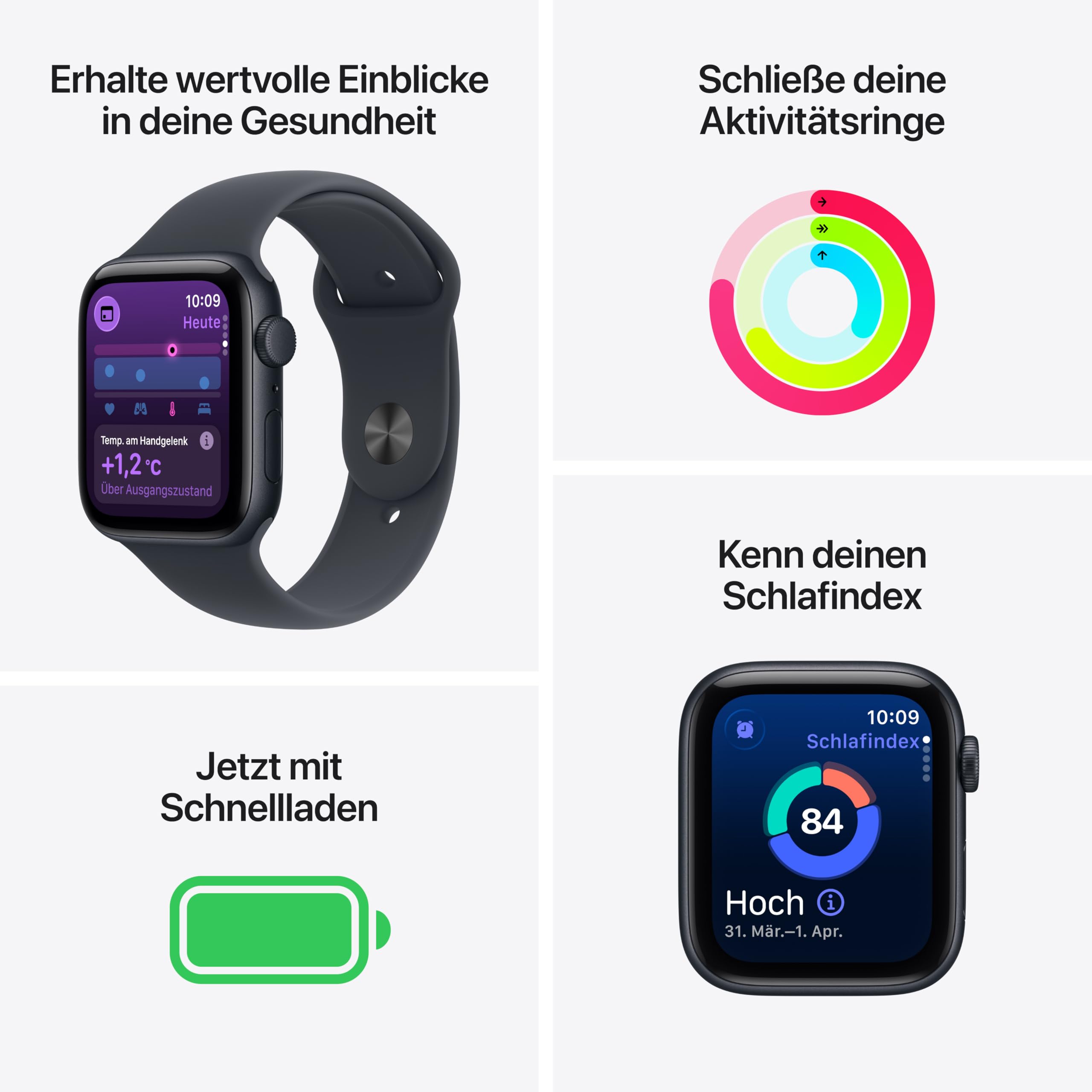 Apple Watch SE 3 GPS 40 mm Smartwatch Polarstern M/L