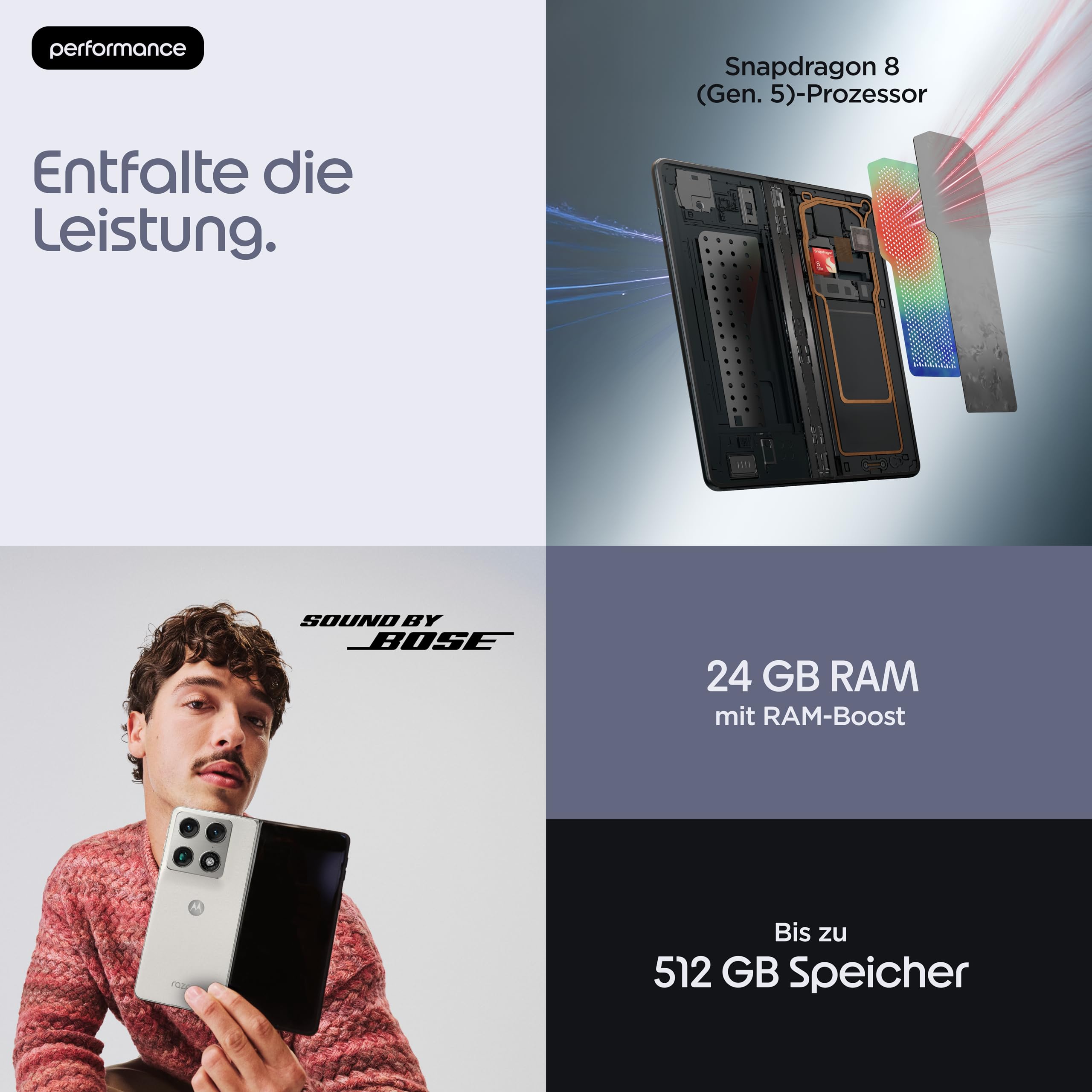 Motorola razr Foldable Smartphone 16-512GB Weiß 50 MP