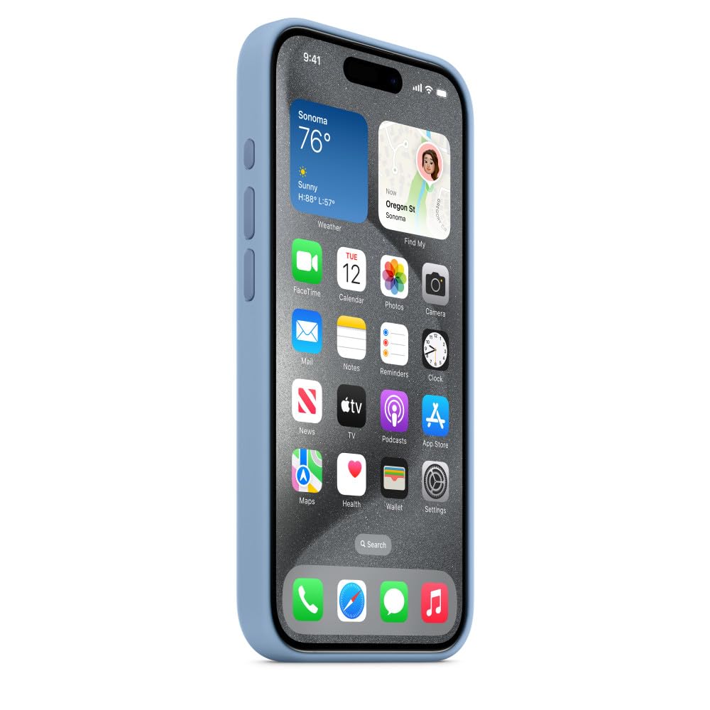 Apple iPhone 15 Pro Silikon Hülle MagSafe Winterblau
