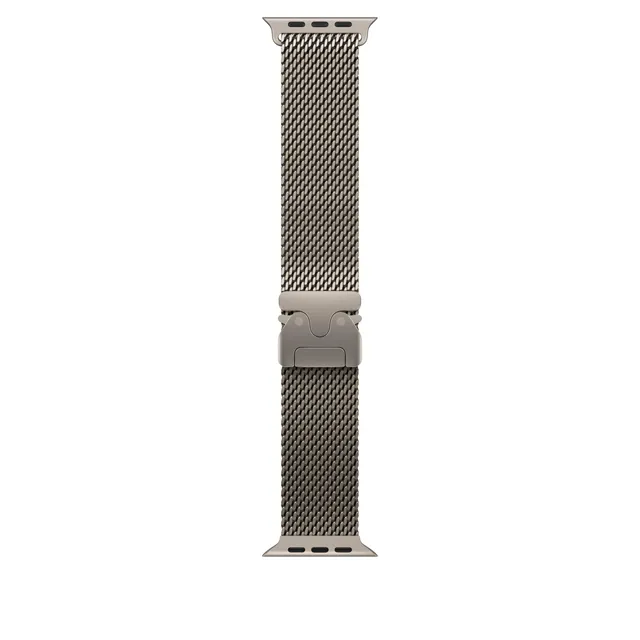 Apple Watch Milanaise Armband 49mm Natur Large Edelstahl