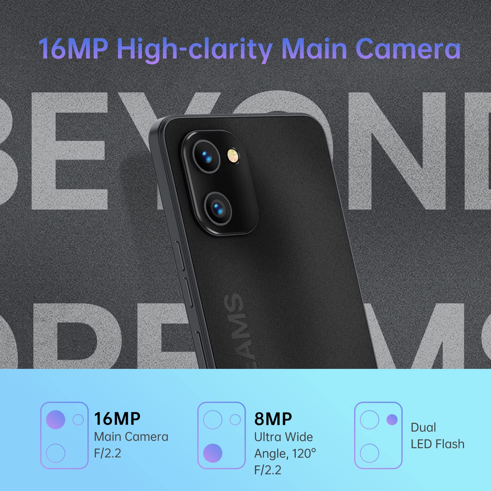 UMIDIGI G100A Smartphone 6,9" 8GB/128GB Schwarz 120Hz