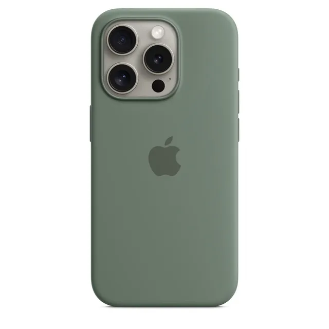 Apple iPhone 15 Pro Silikon Case Zypresse mit MagSafe