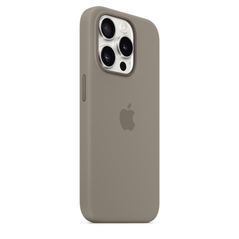 Apple iPhone 15 Pro Silikon Case MagSafe Tonbraun Hülle