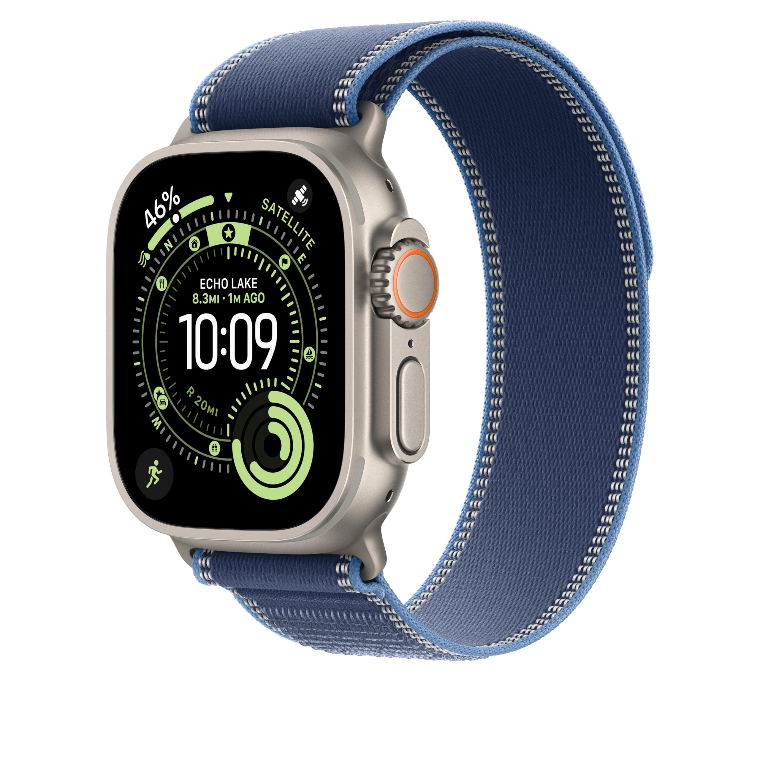 Apple Watch Trail Loop Armband 49mm Blau S/M Textil