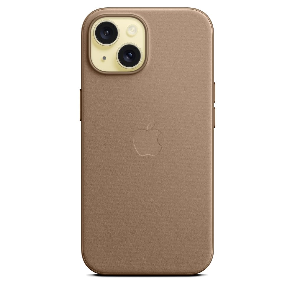 Apple iPhone 15 Feingewebe Case Handyhülle Taupe MagSafe