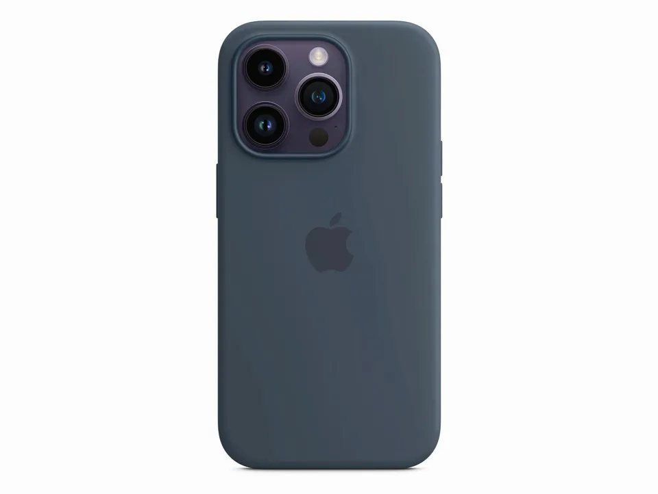 Apple iPhone 14 Pro Silikon Case MagSafe Sturmblau
