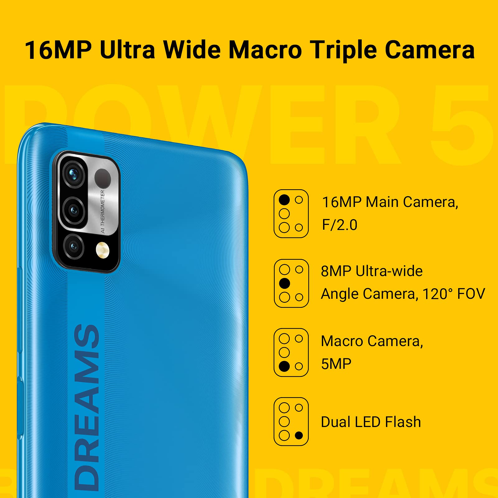 Umidigi Power 5 Smartphone 4/128GB Blau 6,53" 6150mAh