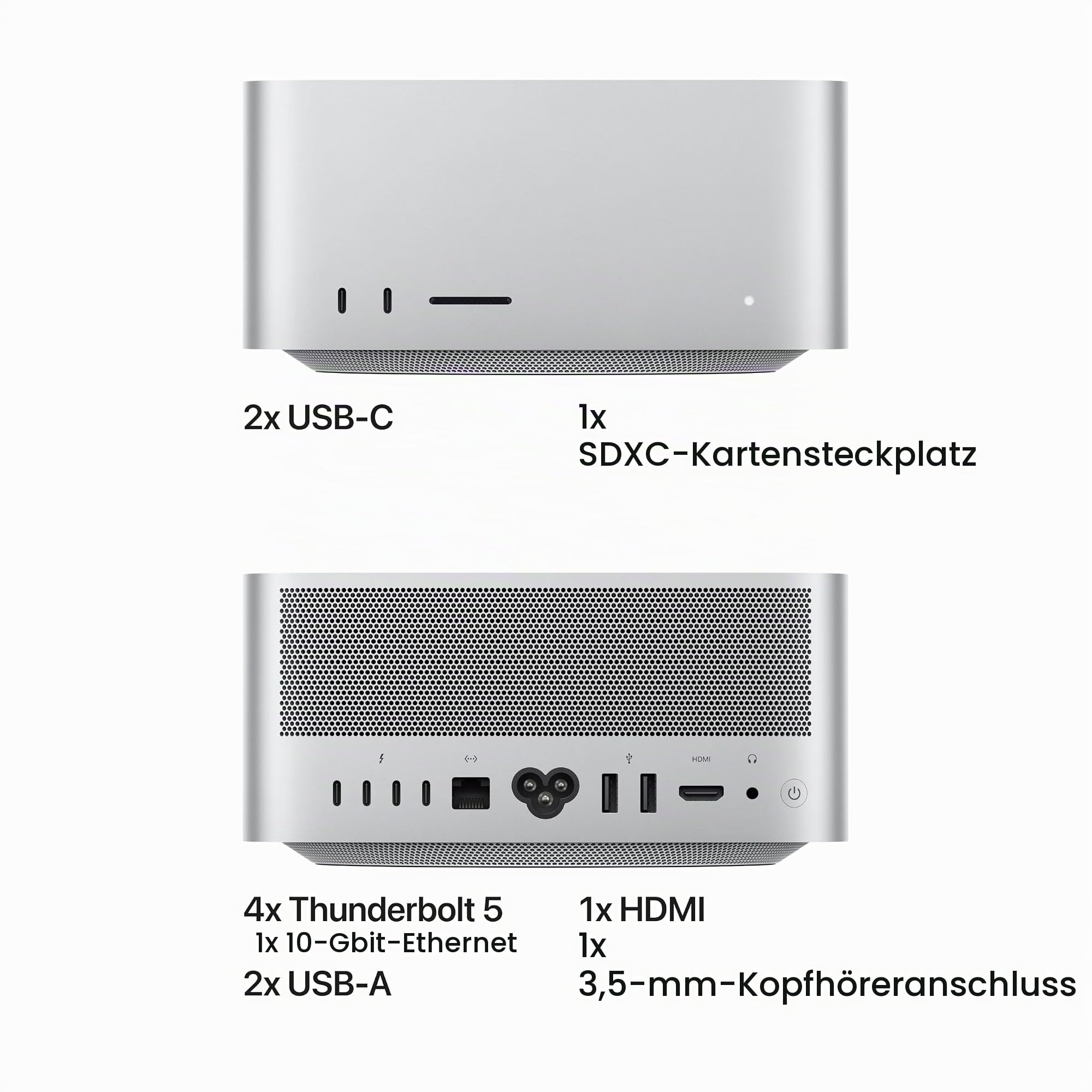 Apple Mac Studio M5 Max Silber Workstation Thunderbolt 5