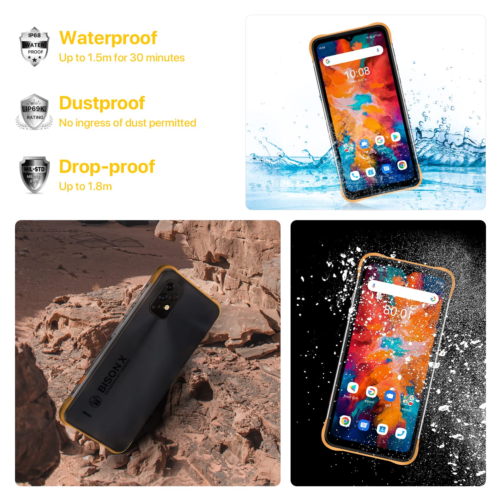 UMIDIGI BISON X10 Outdoor Smartphone 4GB 64GB Schwarz