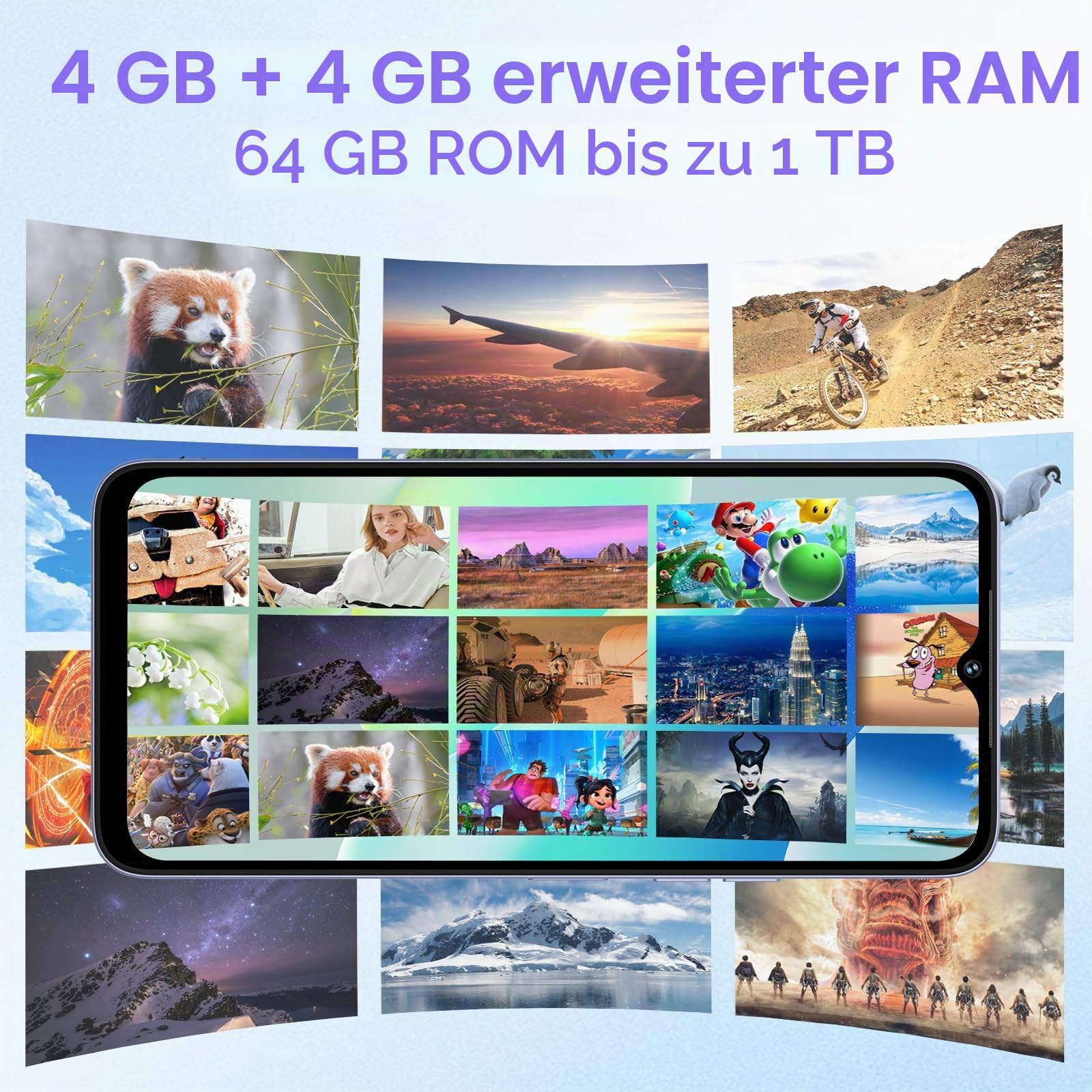 UMIDIGI G5A Smartphone 64GB 6,52 Zoll Violett Android 13