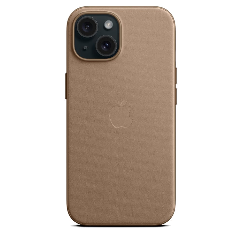 Apple iPhone 15 Feingewebe Case Handyhülle Taupe MagSafe
