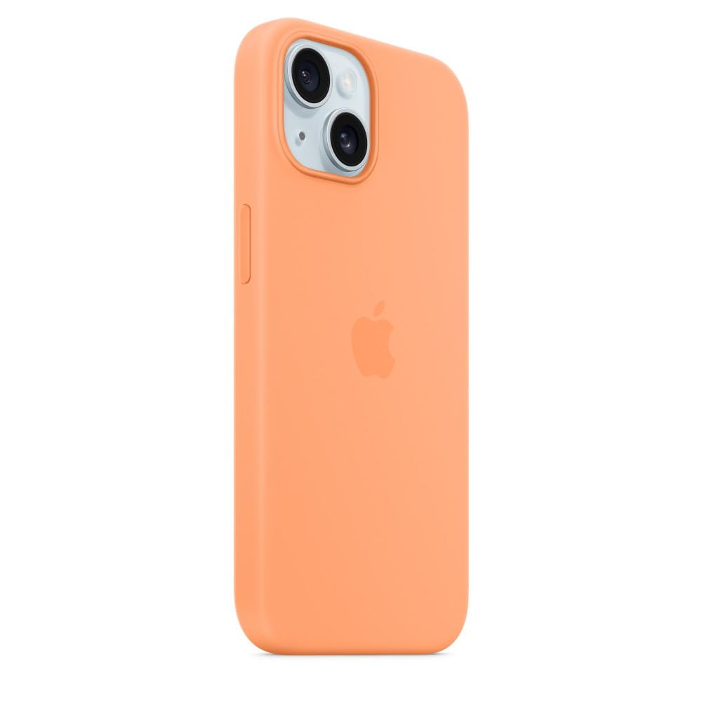 Apple iPhone 15 Silikon Hülle Sorbet Orange MagSafe