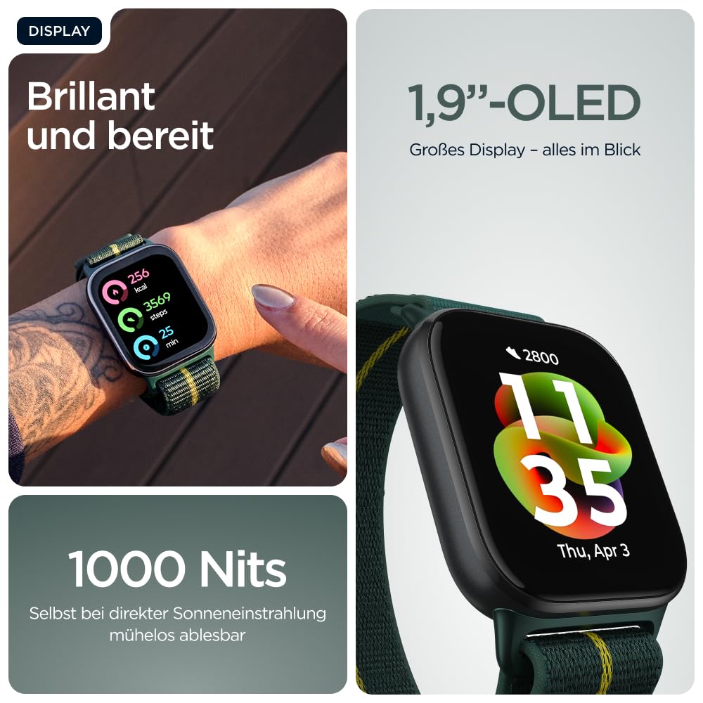 Motorola Watch Fit Smartwatch Grün 1,9" OLED 16 Tage