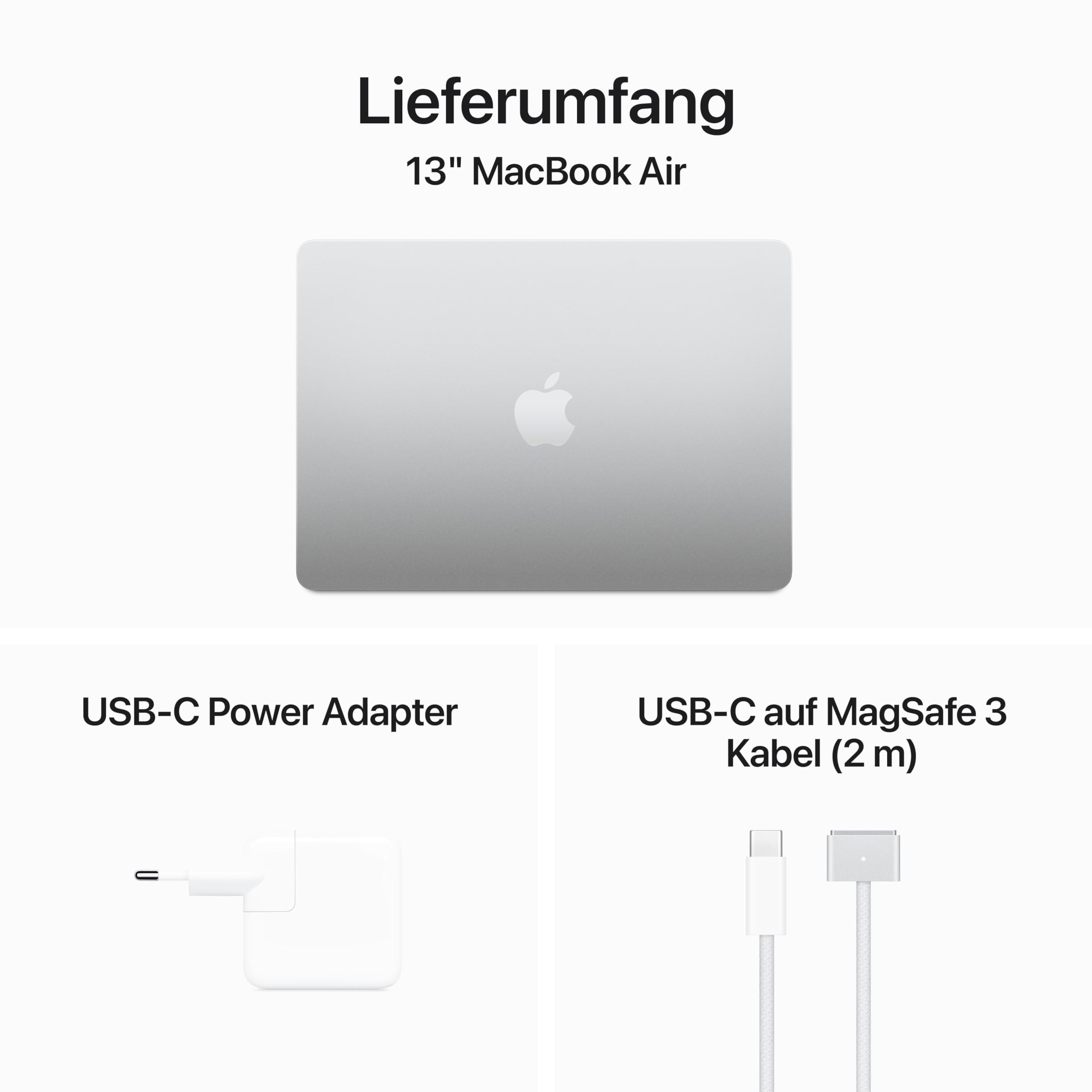 Apple MacBook Air M3 13,6" Laptop Silber 8GB 256GB Retina