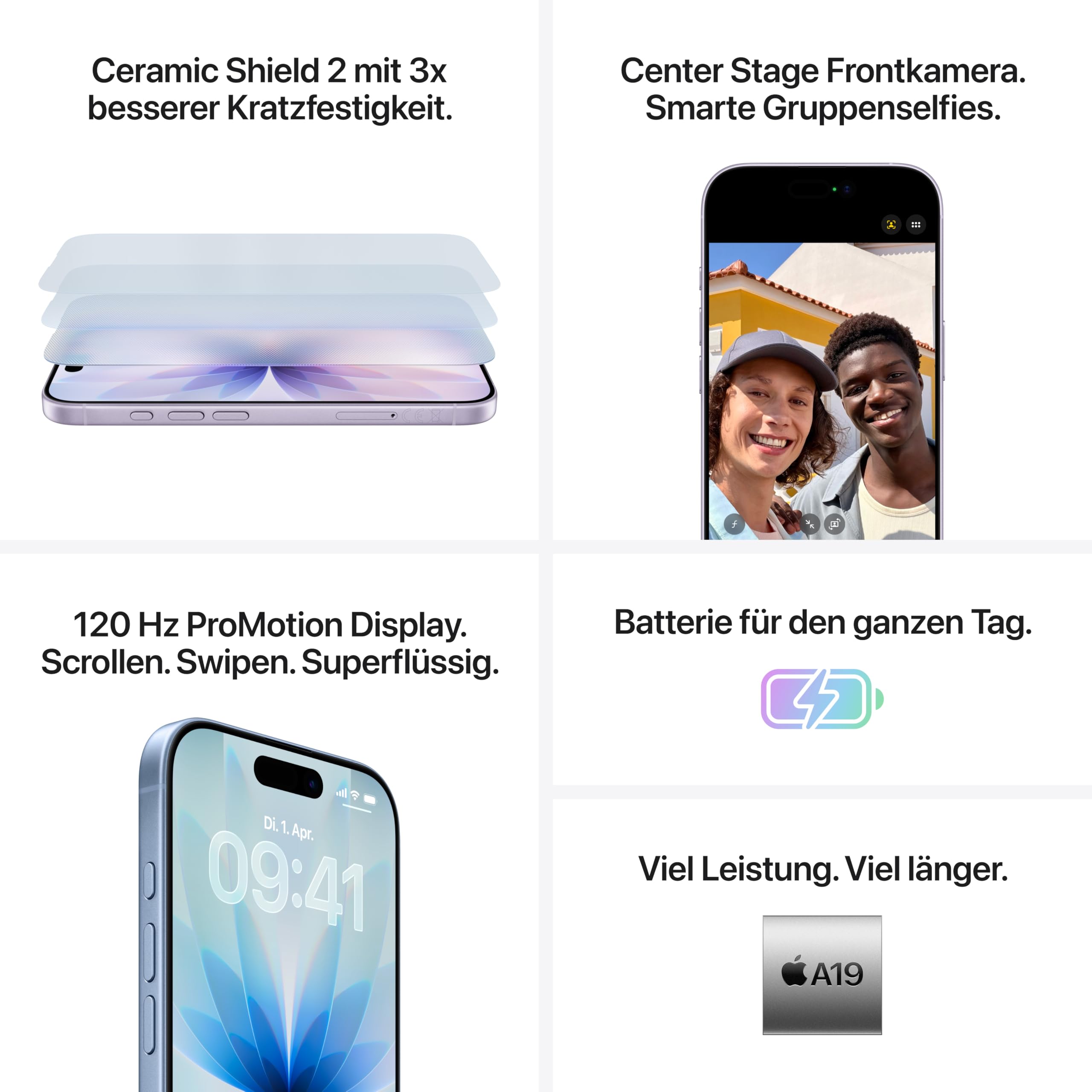 Apple iPhone 17 512 GB Smartphone Lavendel 120 Hz