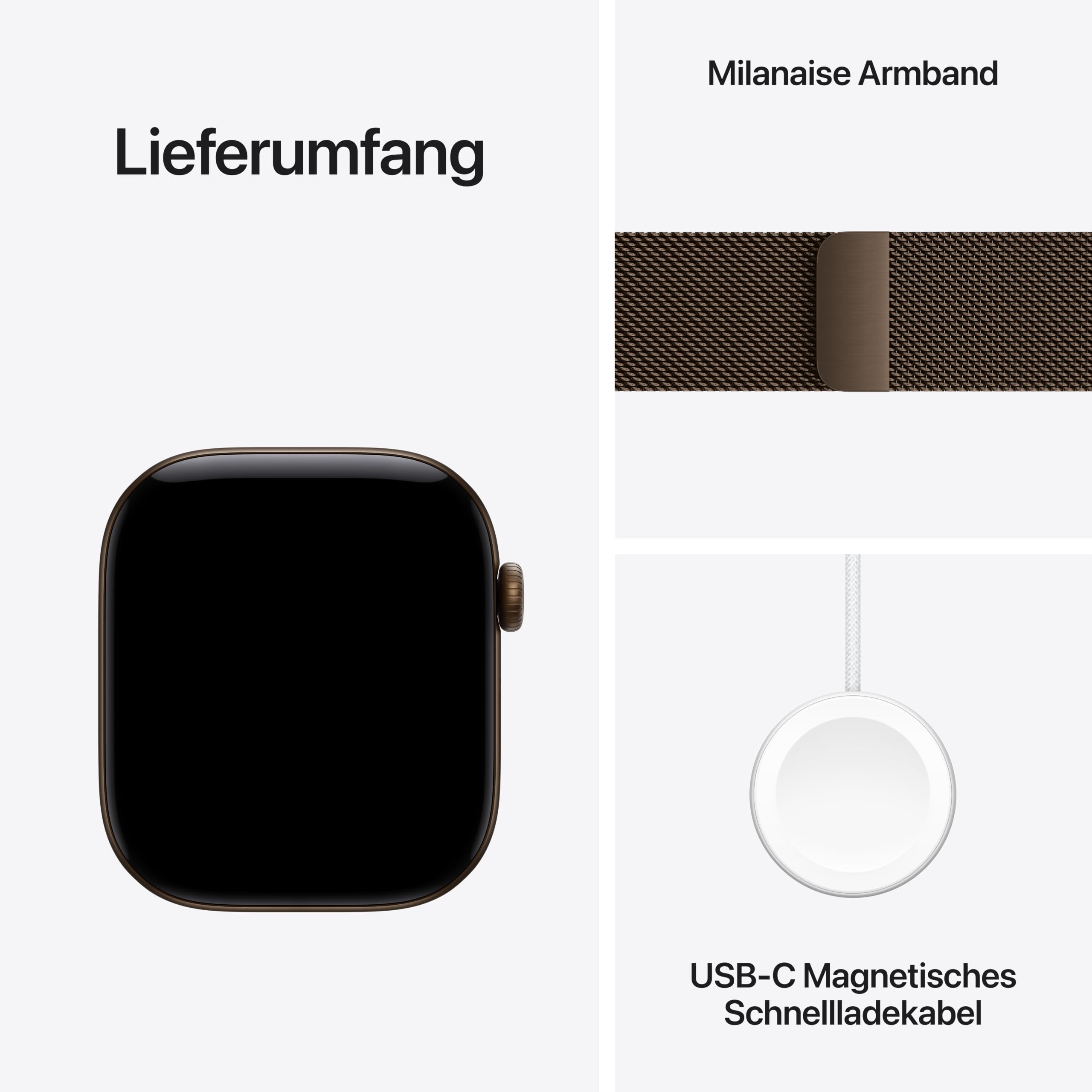 Apple Watch Series 12 GPS Smartwatch 46mm Dunkelbronze M/L Herz