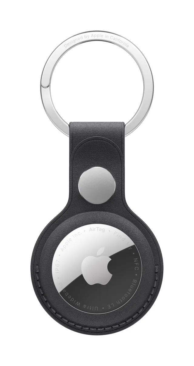 Apple AirTag Feingewebe Schlüsselanhänger Schwarz