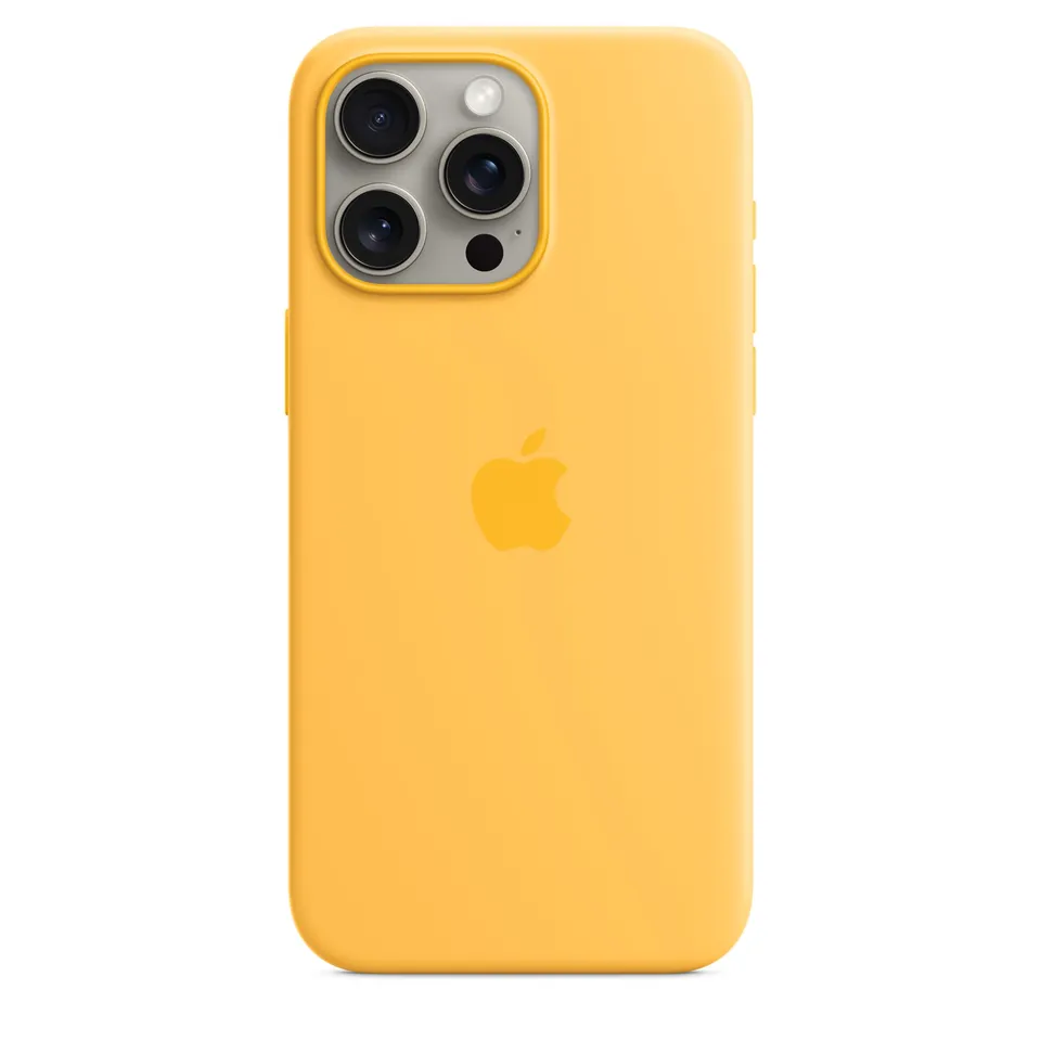 Apple iPhone 15 Pro Max Silikon Case MagSafe Warmgelb