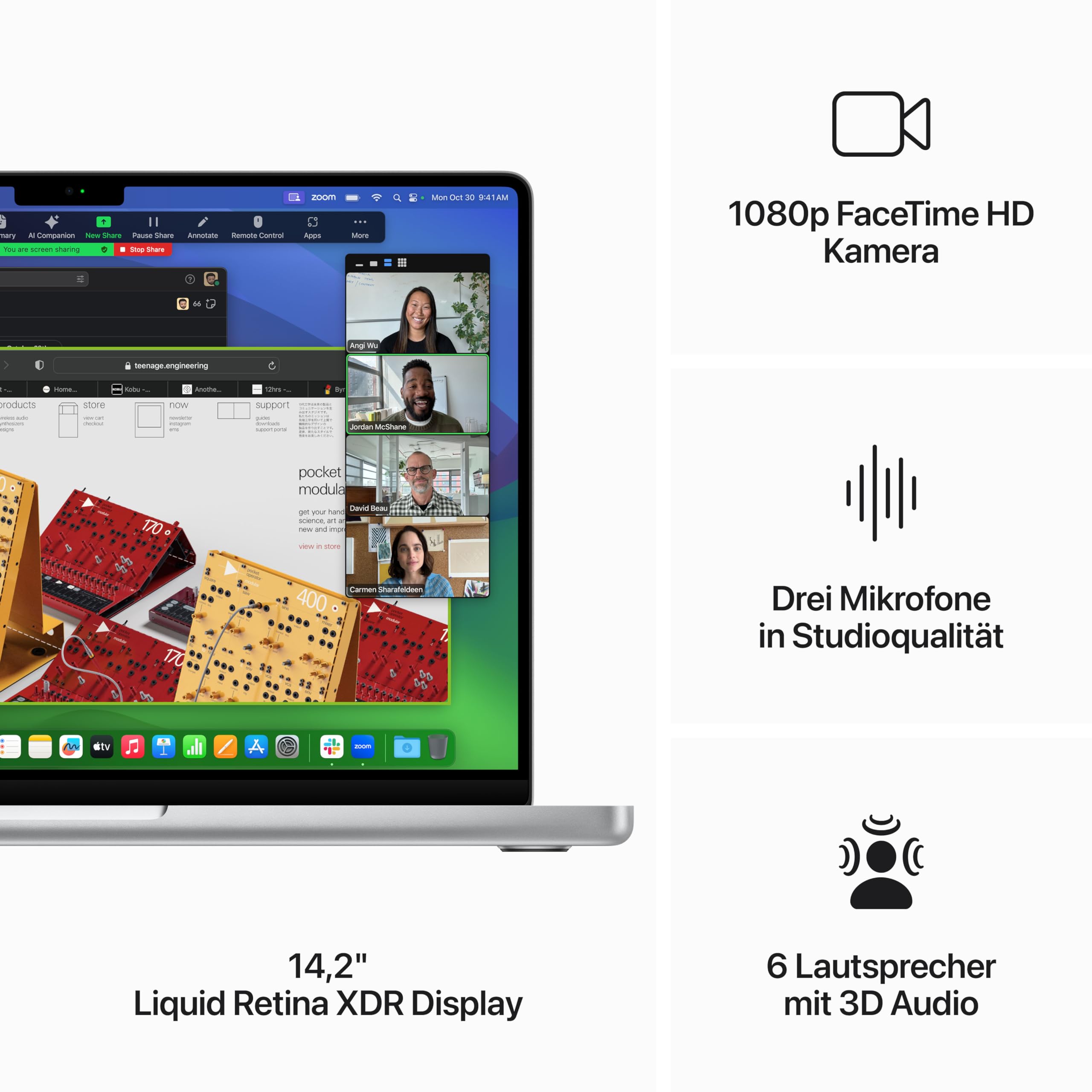 Apple MacBook Pro M3 Max Laptop 14,2" Silber 36GB/1TB