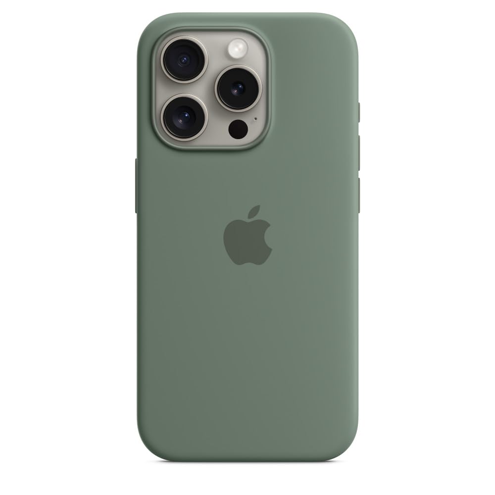 Apple iPhone 15 Pro Silikon Case Zypresse mit MagSafe