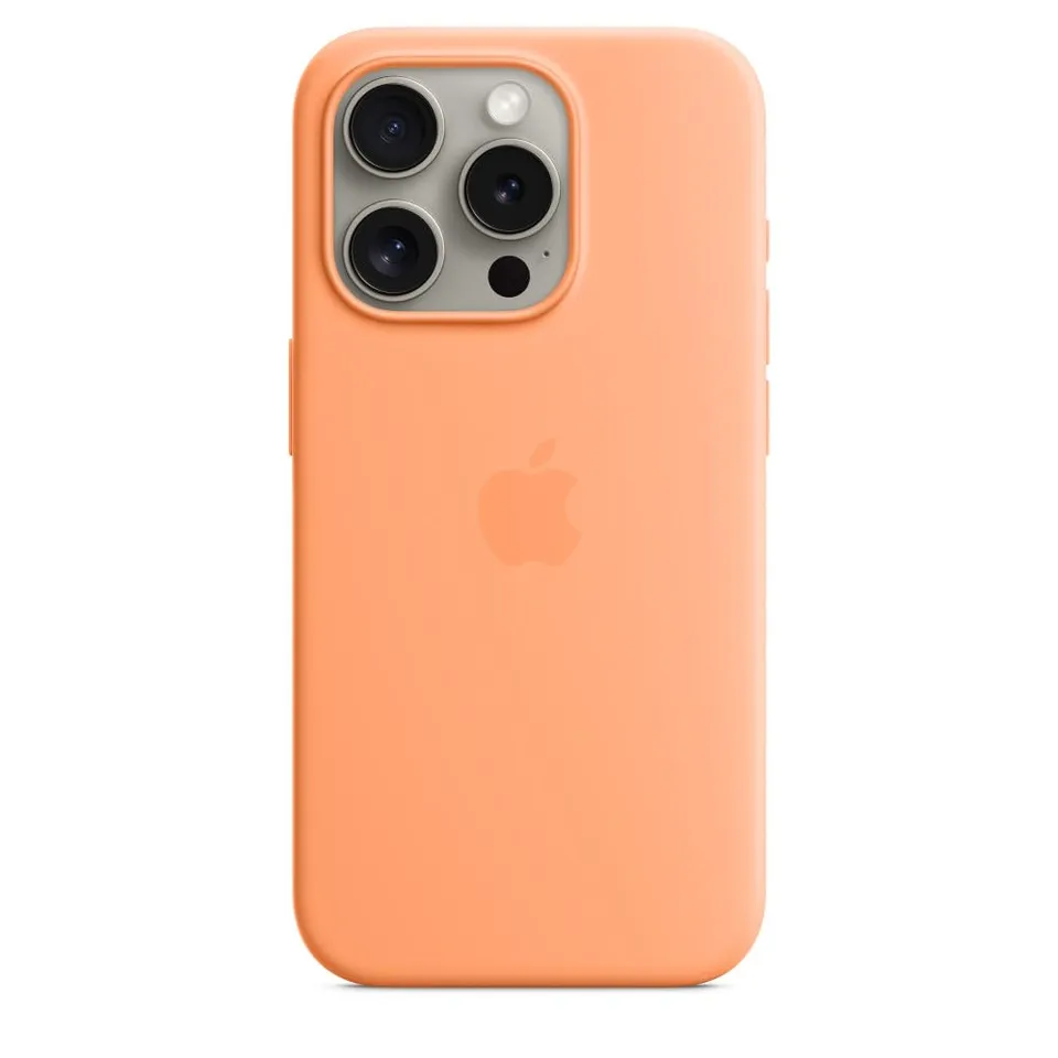 Apple iPhone 15 Pro Silikon Hülle MagSafe Sorbet Orange