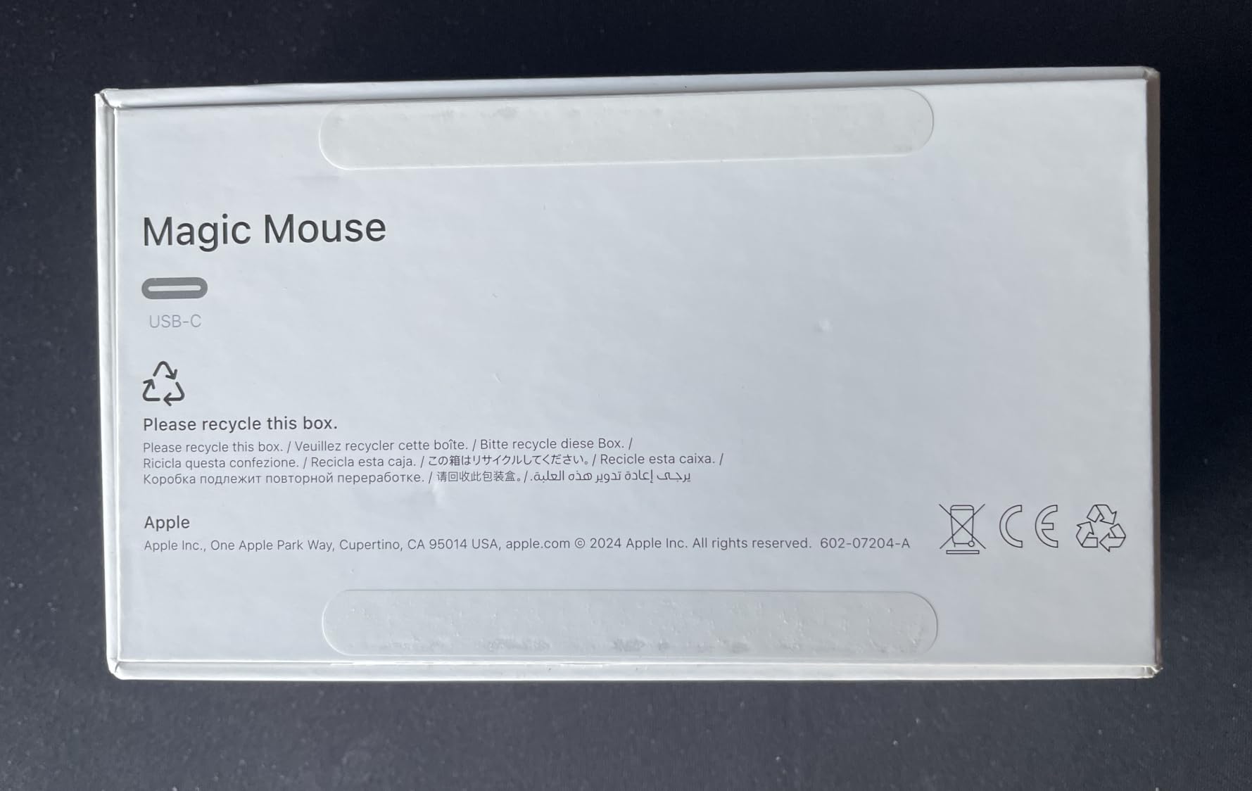 Apple Magic Mouse Bluetooth Maus Weiss USB-C