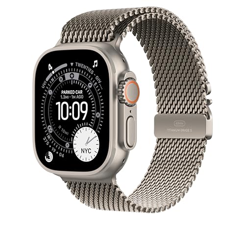 Apple Watch Milanaise Armband 49mm Natur Medium